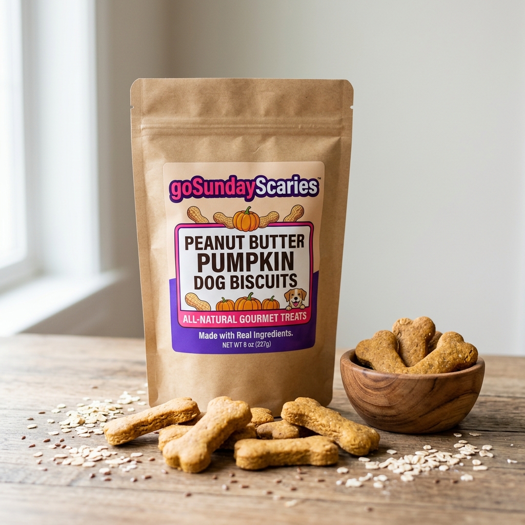 Peanut Butter Pumpkin Dog Biscuits